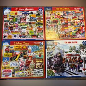 Lot of 4 - 1,000 piece White Mountain puzzles
